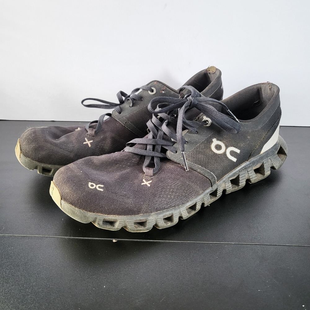On Cloud X Black Running Shoes Womens US 10.5 Athletic Lightweight‎ Sneakers